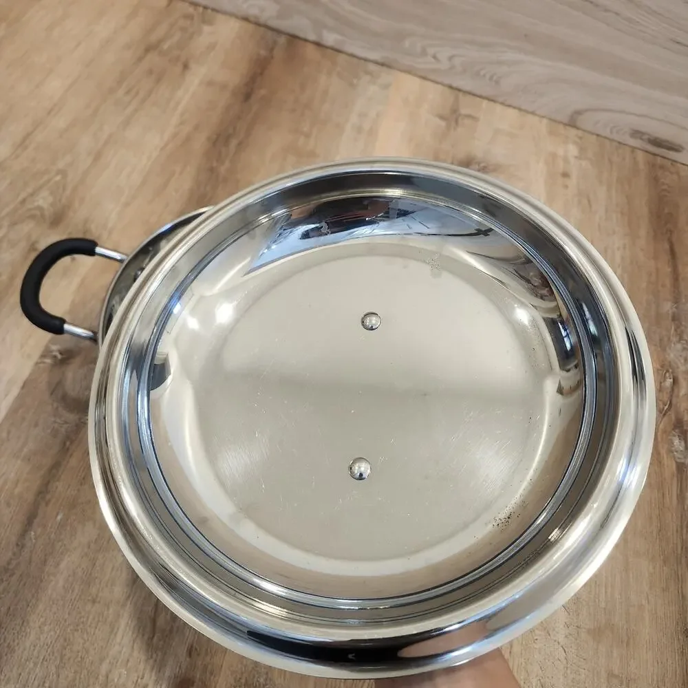 Wearever Stainless Steel 5qt Pot Pan Dual Handle Silicone Coated W/Lid